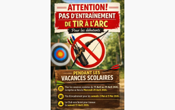 pas d'entraînement pendant les vacances scolaires